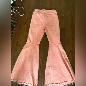 Free People pink  Flared Jeans